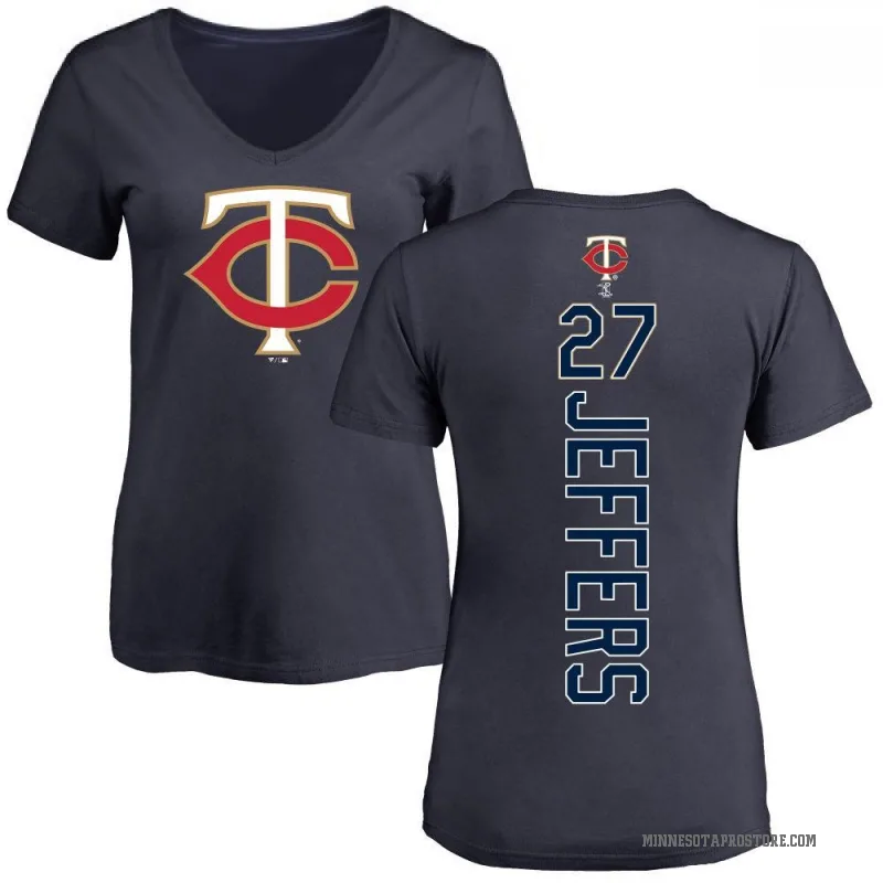 Ryan Jeffers Women's Navy Minnesota Twins Backer Slim Fit T-Shirt -