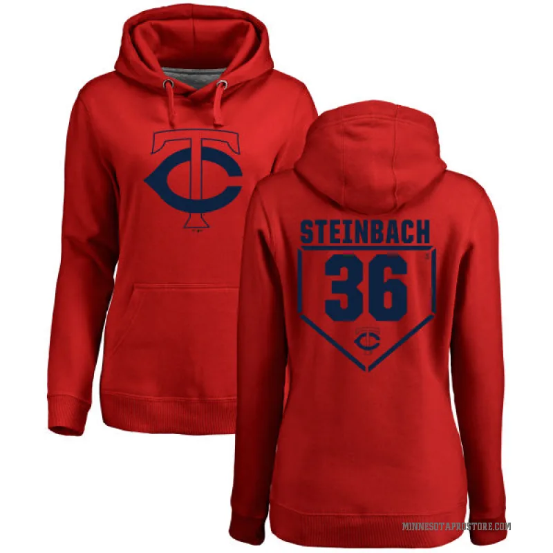 Terry Steinbach Women's Red Minnesota Twins Branded RBI Pullover Hoodie -
