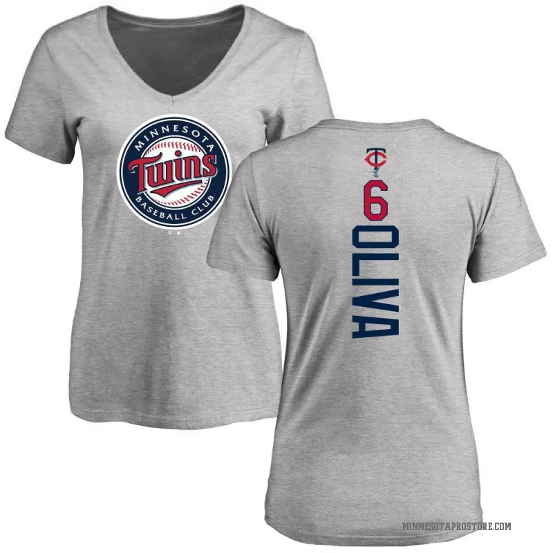 Tony Oliva Women's Ash Minnesota Twins Backer Slim Fit T-Shirt -