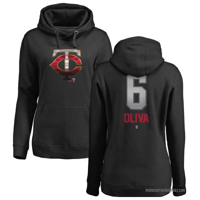 Tony Oliva Women's Black Minnesota Twins Branded Midnight Mascot Pullover Hoodie -