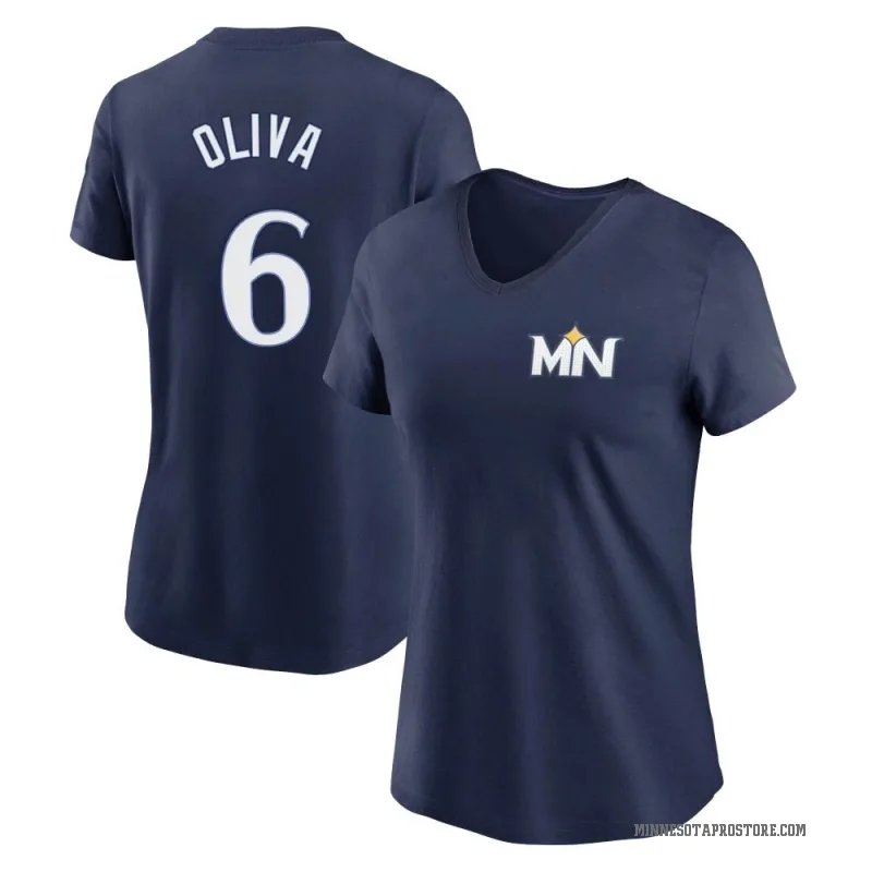 Tony Oliva Women's Navy Minnesota Twins 2024 City Connect Fuse V-Neck T-Shirt