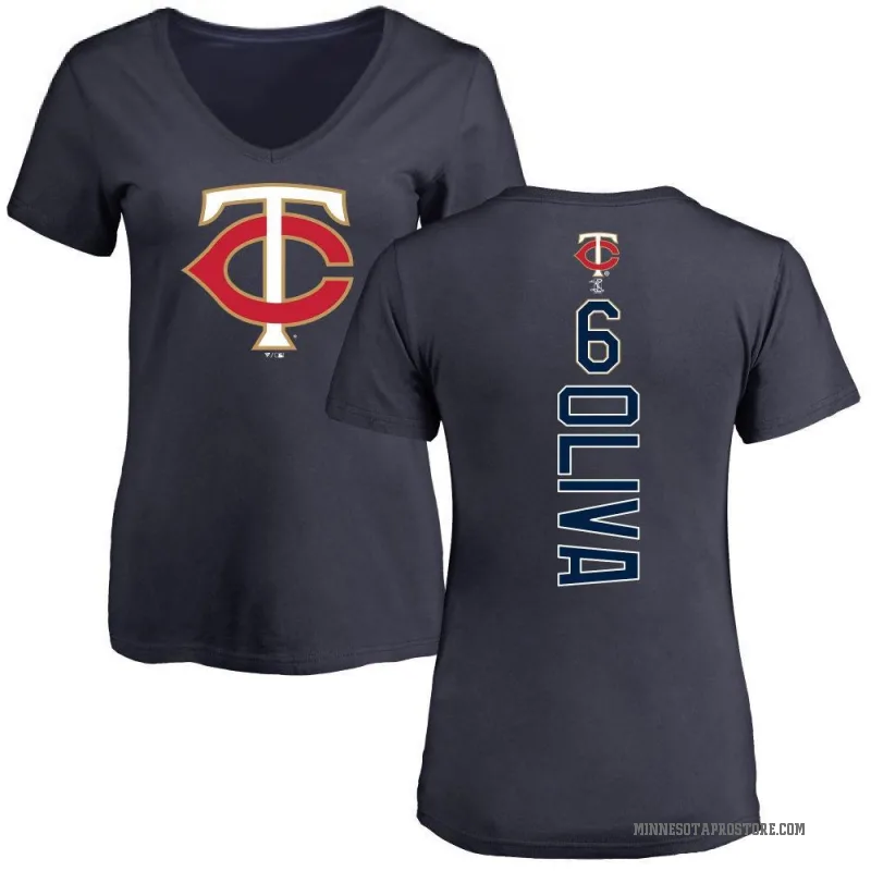 Tony Oliva Women's Navy Minnesota Twins Backer Slim Fit T-Shirt -