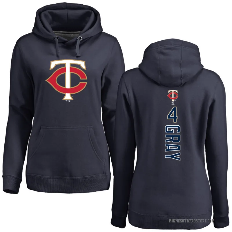 Tristan Gray Women's Gray Minnesota Twins Navy Backer Pullover Hoodie