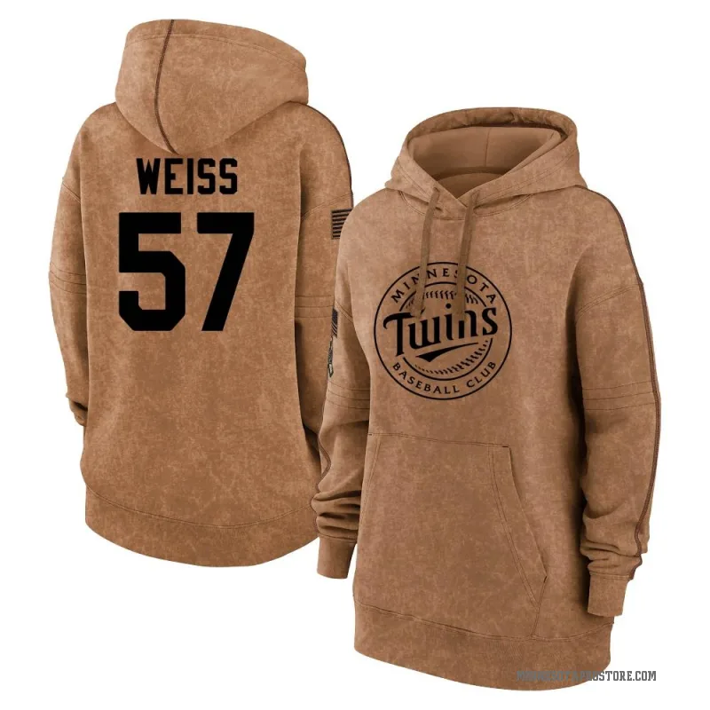 Zack Weiss Women's Brown Minnesota Twins 2023 Salute to Service Pullover Hoodie
